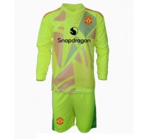 Manchester United Bramkarskie Koszulka Wyjazdowa dzieci 2024-25 Długi Rękaw (+ krótkie spodenki)